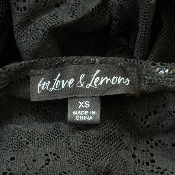 For Love & Lemons Harlow Lace Slip Mini Dress Black Size XS - Picture 9 of 12